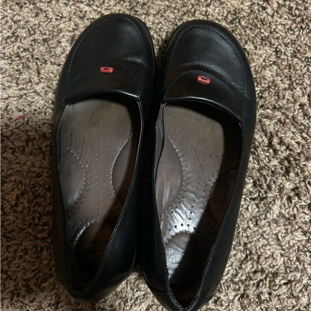 Black Leather Loafers for Women